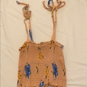 floral pattern light pink tank top